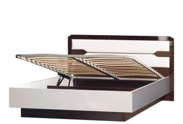Кровать 1600 с подъемным механизмом Ронда №316 Венге Белый глянец