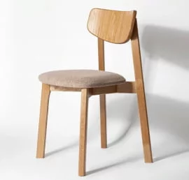 Стул с мягким сиденьем Вега Бируза жаккард Эмаль белая / Biruza