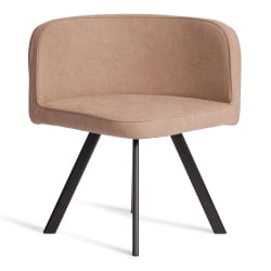 Комплект (стол, 4 стула) КУАДРОН (мод. ПТ14) Стол: МДФ/металл, стул: металл/шенилл, 100х100х73 см, 69х56х71 см, Беиге (Бежевый) ЛЙ1701-4/черный / QUADRON (mod. PT14) Beige LY1701-4/черный