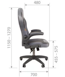 Кресло для геймеров CХАИРМАН ГАМЕ 55 Голубой-серый / CHAIRMAN GAME