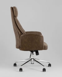 Кресло офисное ТопЧаирс Неома коричневый экокожа ткань / TopChairs Neoma