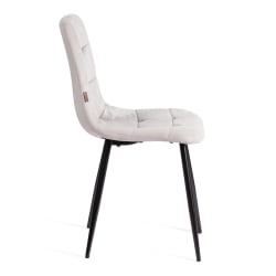 Стул CХИЛЛЙ (мод. ДЖСC-220) Велюр/металл , 44,5х52,5х88 см, Лигхт грей (светло-серый) ХЛР14 / черный / CHILLY (mod. JSC-220) Light grey HLR14