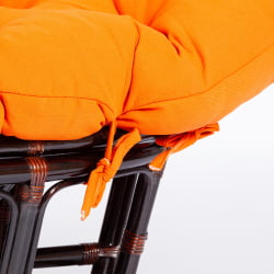 Диван МАМАСАН/МАМАСАН 23/02 В /с подушкой/ подушка 182х119 см, 169х102х80 см, Антикуе бровн (античный черно-коричневый), ткань, оранжевый, С 23 / MAMASAN/МАМАСАН W Antique brown