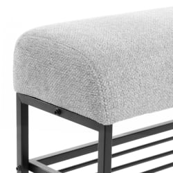 Банкетка-обувница Чарли Лукс/Чарли Люкс БО велюр/букле, ВТ шапе силвер / Charli Lux/Чарли VT shape silver