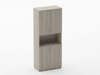 Шкаф высокий закрытый с нишей Глассй 6.19.111 Дуб сантана светлый / Glassy