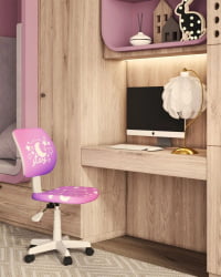 Кресло компьютерное детское ЛОЛО Старрй Нигхт пластик белый / Starry Night