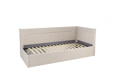 Кровать  0.9 Альба (Тахта) КМ.Т-16 крем (велюр) / КМ.T-16