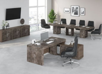 Тумба подкатная 2 ящика Б-ТОНЕ БТН36130242 Вяз Бетон темный / B-TONE BTN36130242