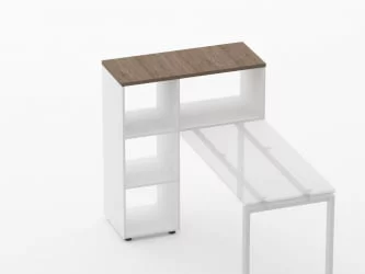 Стеллаж к столу Дека 9.06.10 Дуб Верцаска/Белый / Deka