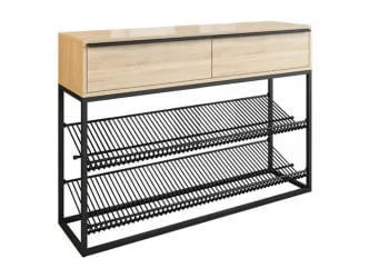 Обувница Лофт ЛМН-02 Черный муар-дуб сонома / LMN-02