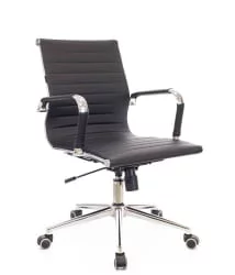 Кресло для персонала Лео Т экокожа Черный / Leo T