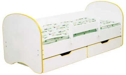 Детская кровать с ящиком для белья Радуга с 2-мя ящиками 800*1900 Красный