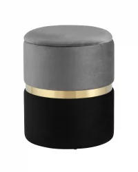 Банкетка Кэрри с ящиком велюр Серо-черный