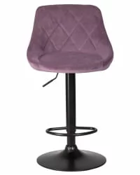 Стул барный ДОБРИН ЛОГАН БЛАCК Пудрово-сиреневый велюр МДЖ9-52 / DOBRIN LOGAN BLACK MJ9-52