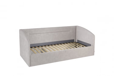 Односпальная кровать с подъемным механизмом Альба (Софа) КМ.С-16 галька (велюр) / КМ.S-16