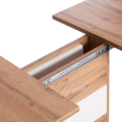 Раздвижной стол СМАРТ ЛДСП, 105-140х68,6х75 см, Дуб вотан/Белый / SMART