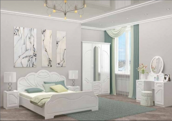 Модульная спальня Гармония набор №2 Белый глянец