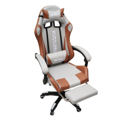 Кресло 907 КИНГКУЕЕН, замша, цвет светло-серый с массажем, арт 907-ЛГрей / KINGQUEEN, 907-LGrey