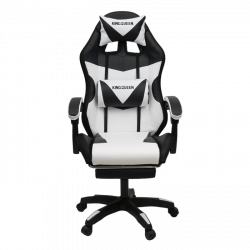 Кресло 1209 КИНГКУЕЕН, цвет черный/белый с подсветкой, 1209-блаcк-вхите-масс-лед / KINGQUEEN, 1209-black-white-mass-led