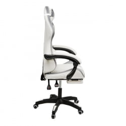 Кресло 907 КИНГКУЕЕН, замша, цвет светло-серый с массажем, арт 907-Рисе-Вхите / KINGQUEEN, 907-Rice-White