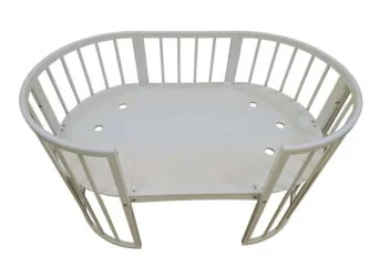 Кровать-трансформер с двумя матрасами Меррй Хаппй Мини матовая Слоновая кость / Merry Happy Mini