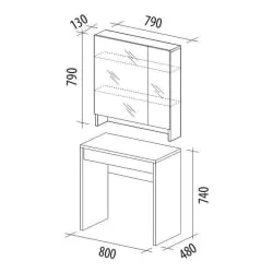 Туалетный столик с зеркалом Кашемир 21 Дуб Кронберг/Кашемир