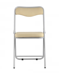 Складной стул Джонни силвер экокожа Кремовый / silver