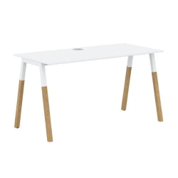 Стол письменный Форта ФСТ 1367 Белый премиум Дуб Гамильтон / Forta FST