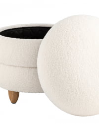 Пуф с ящиком Винни Л Тедди белый / L