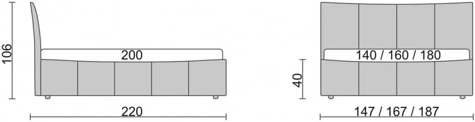 Кровать с мягким изголовьем Бежевый_68180