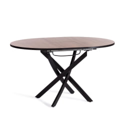 Раздвижной овальный стол МАНЗАНА ЛДСП/ХПЛ/металл, 100 х 100+30 х 75 см, Дуб Вотан/черный / MANZANA ЛДСП/HPL/металл,