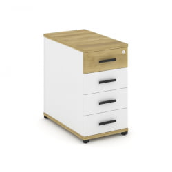 Тумба приставная с 4-мя ящиками CОНCЕПТ CН.ТГО-002 Б/В Дуб Винченцо Белый бриллиант Черный / CONCEPT CN.TGO-002 B/W