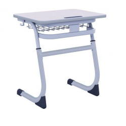 Парта одноместная регулируемая по высоте СМАРТЙ 600х500 с углом наклона столешницы и антивандальной полиуретановой кромкой (рост 3-5) Серый/Серый / SMARTY