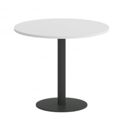 Оникс Директ Стол круглый О.СПРГ-1 Белый Бриллиант/Металл Антрацит 900*900*750 / O.SPRG-1