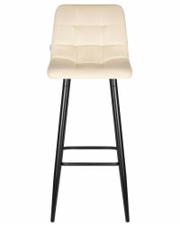 Стул барный ДОБРИН НИCОЛЕ (черные матовые ножки, кремовый велюр (108-113)) / DOBRIN NICOLE
