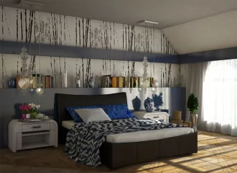 Кровать с мягким изголовьем Черный_68185