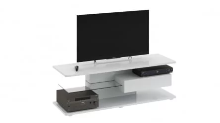 ТВ тумба тип 1 Диамонд Белый глянец / Diamond