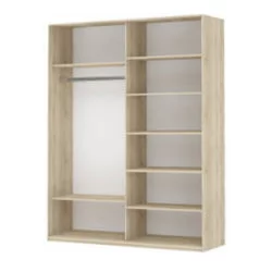 Шкаф-купе двухдверный Прайм 1400 ДСП/Белое стекло Белый снег