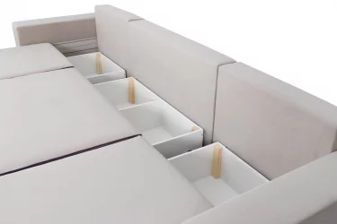 Серый диван из велюра Бостон 2800 Стандарт Бежево-темно-серый