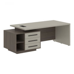 Стол руководителя левый ВЕЛИОН ВCТ 2190 Л Аметист Дуб Сильвер / VELION VCT L