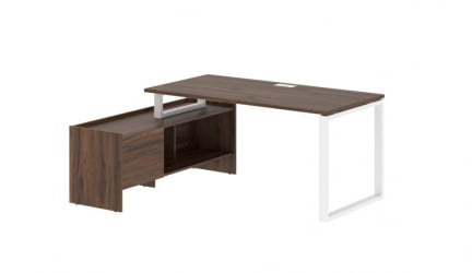 Стол с тумбой ЕДИС ЕКCТ 17814 Дуб Денвер темный Белый / EDIS EQCT