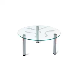 Стеклянный стол Робер 6М Хром