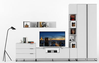 Полка в гостиную Ситй большая белый / City