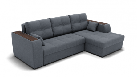 Диван Сенатор-3 НПБ угол левый/правый (ЗР) Цвет фасада: Серый; Тип: Левый/правый; Материал фасада: Металл/Велюр