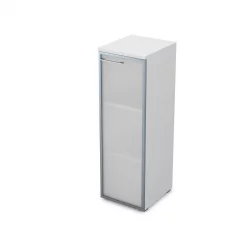 Пенал средний со стеклом правый ГЛОСС ЛИНЕ 9НП.017.6 Белый Премиум / GLOSS LINE