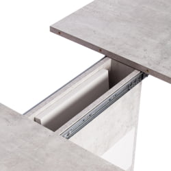 Раздвижной стол СМАРТ ЛДСП, 105-140х68,6х75 см, Белый бетон/Белый / SMART