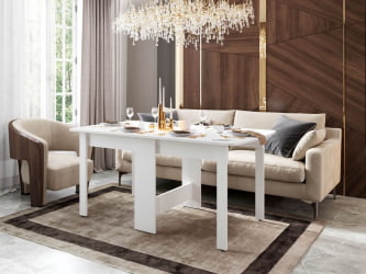 Раскладной стол Колибри 14 Белый шпон