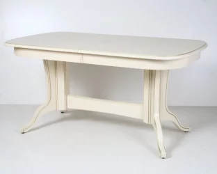 Стол обеденный раскладной Лира-3 (1,5м) тон 2М с золотой патиной