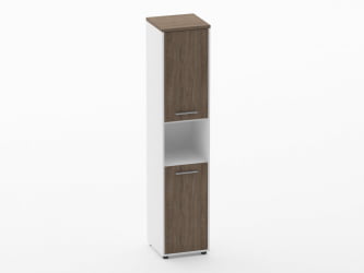 Шкаф 4 узкий закрытый, с нишей Дека 10.19.12Пр Дуб Верцаска/Белый / Deka