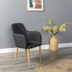 Кресло Ледгер К темно-серый/нат.дуб / Ledger